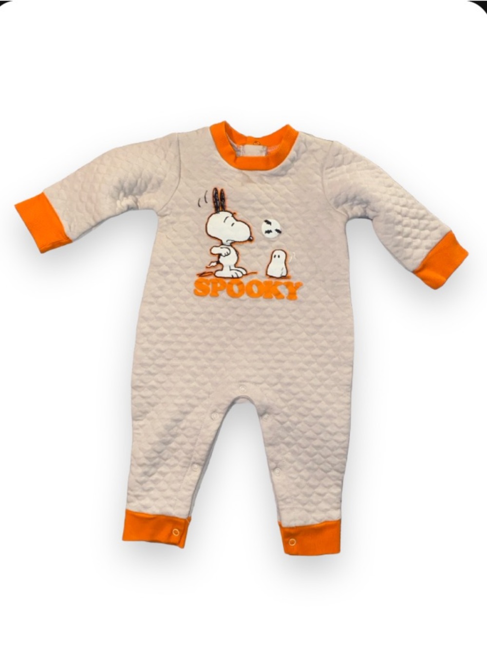 Peanuts Cream and Orange 'Spooky' Snoopy Quilted One-Piece
